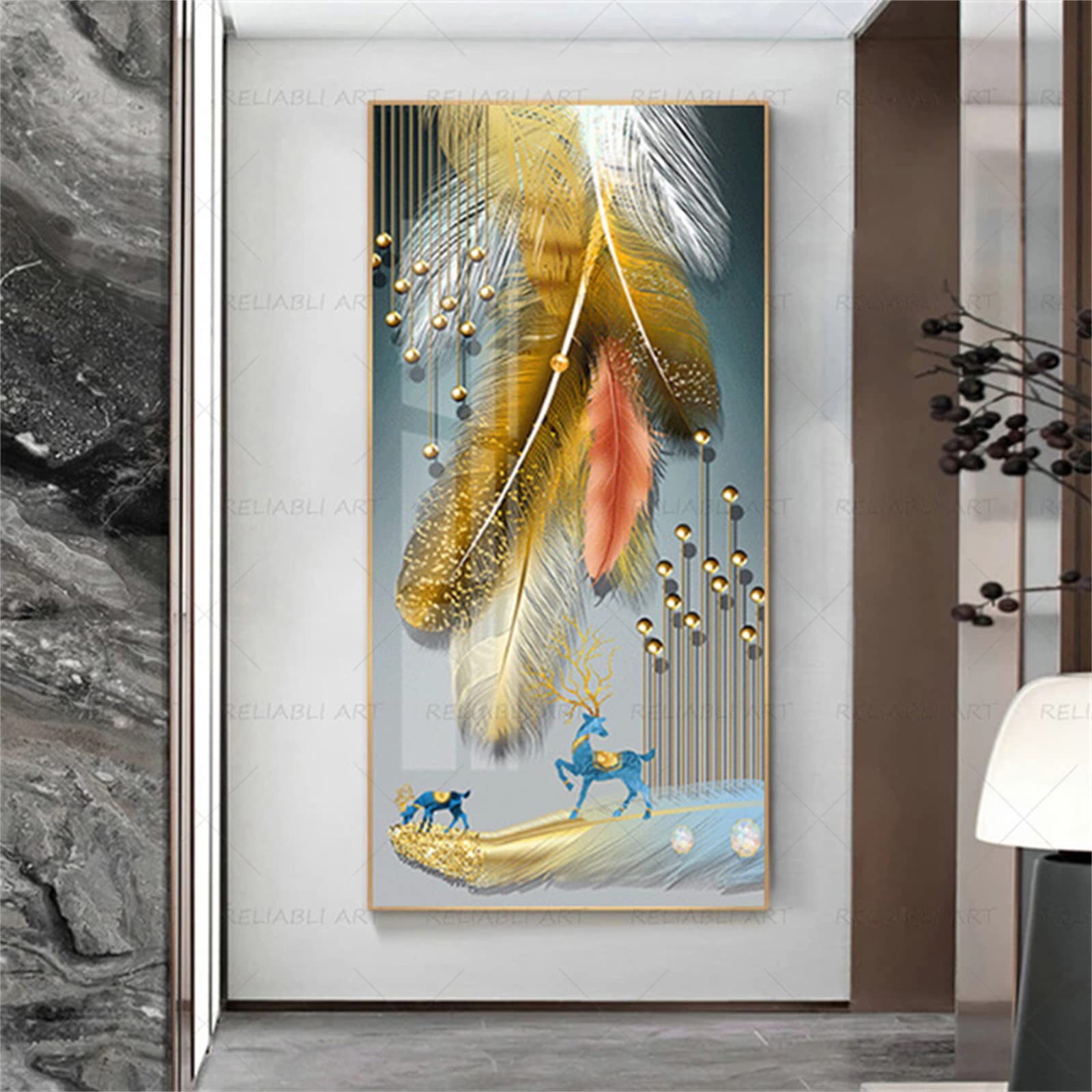5D Peinture Diaman Strass Point de Croix grand format 50x100cm aux détails scintillants