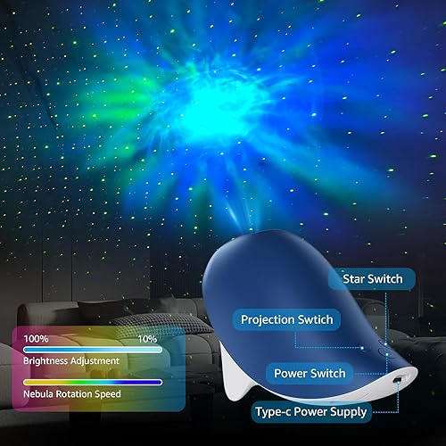 Miniatura 3 de Proyector de estrellas para dormitorio, lámpara de noche para niños, lámpara de proyección de cielo estrellado, decoración de dormitorio, luces LED