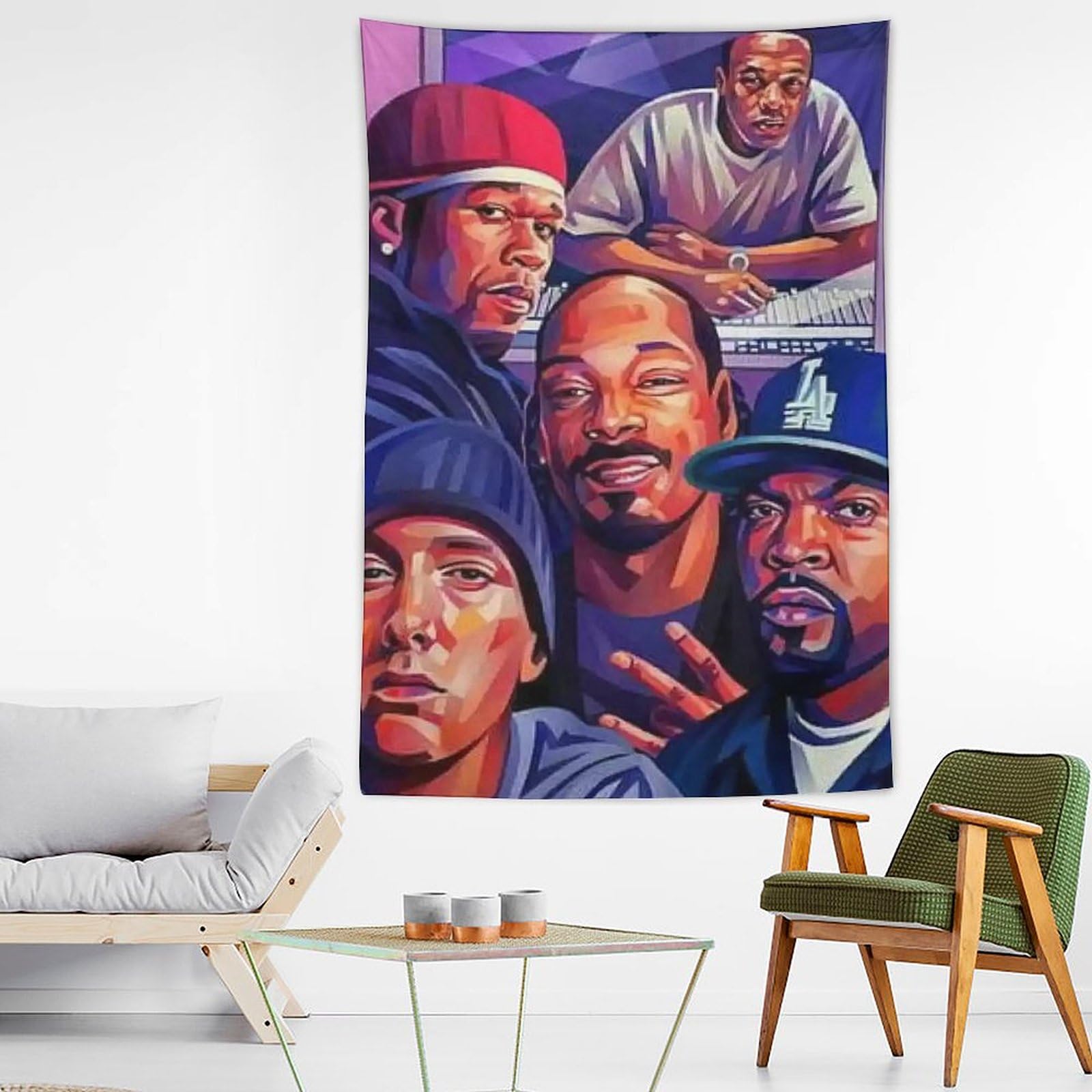Poster con stampa artistica da parete, motivo: cantante rap, hip hop, tutte le stelle, 152,4 x 228,6 cm
