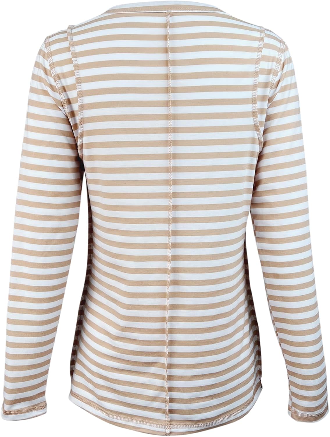 Fanway&EC Women's Basic Long Sleeve Striped T Shirts Casual Crewneck Blouses Tunic Tops - Image 4