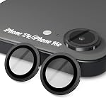 Orzero 3 Pack Camera Lens Protector for iPhone 17e / iPhone 16e, [EZ Install] [Case-Friendly] 9H Tempered Glass CD Pattern Lens Cover Accessories, Military-Grade Shockproof, HD Clarity Anti-Glare, Black