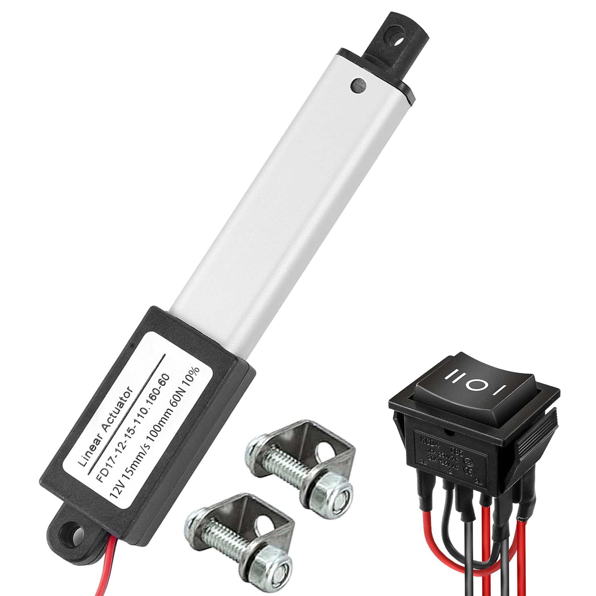 Mini 12V 1.2Inch Line Actuator,15mm/s,60N(30mm) with Remote Lever Switch — Amazon image 7