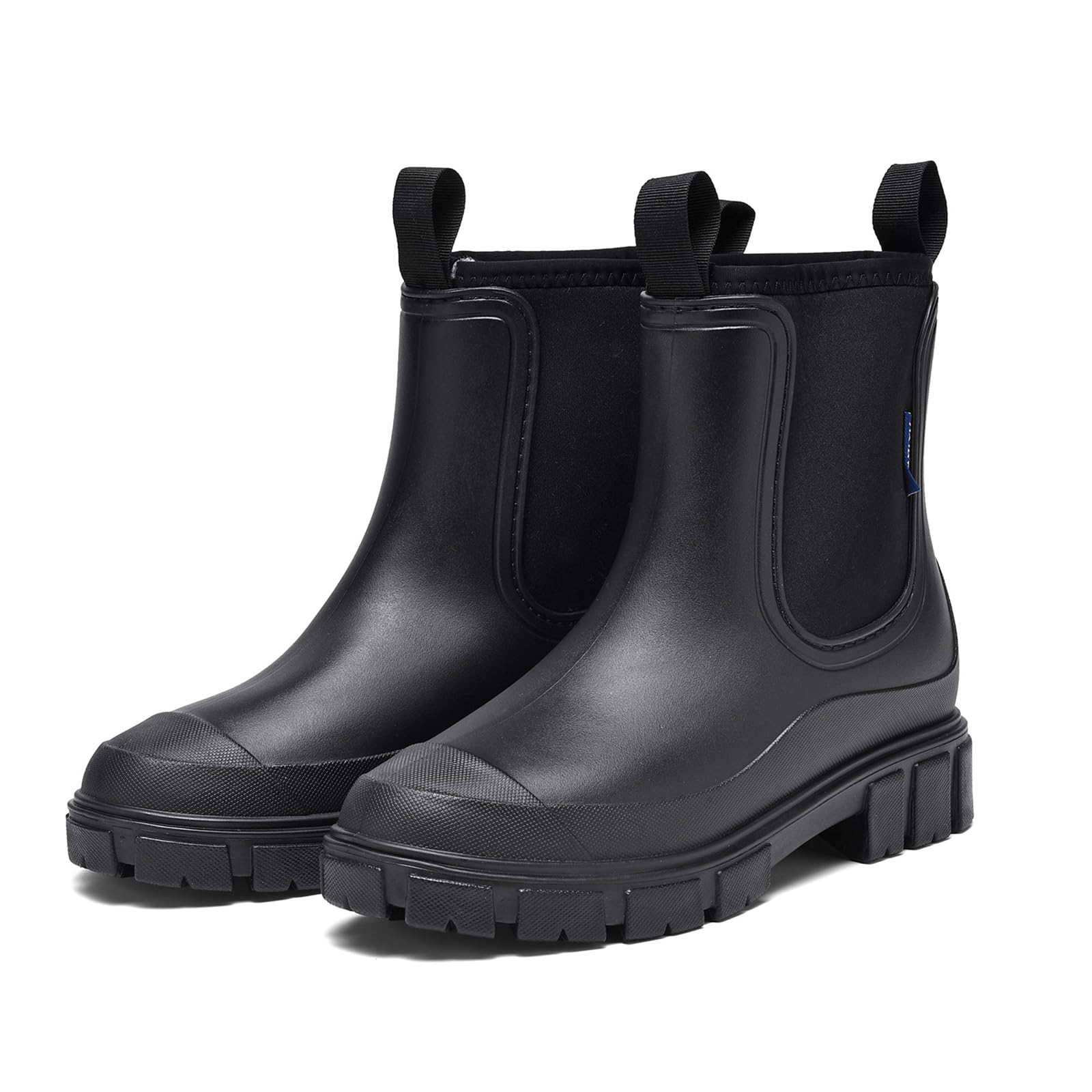 Stivali di Gomma da Donna Foderati Chelsea Impermeabile Antivento a Mezza Altezza Boots da Pioggia Comode Stivaletti da Giardino 36-41EU