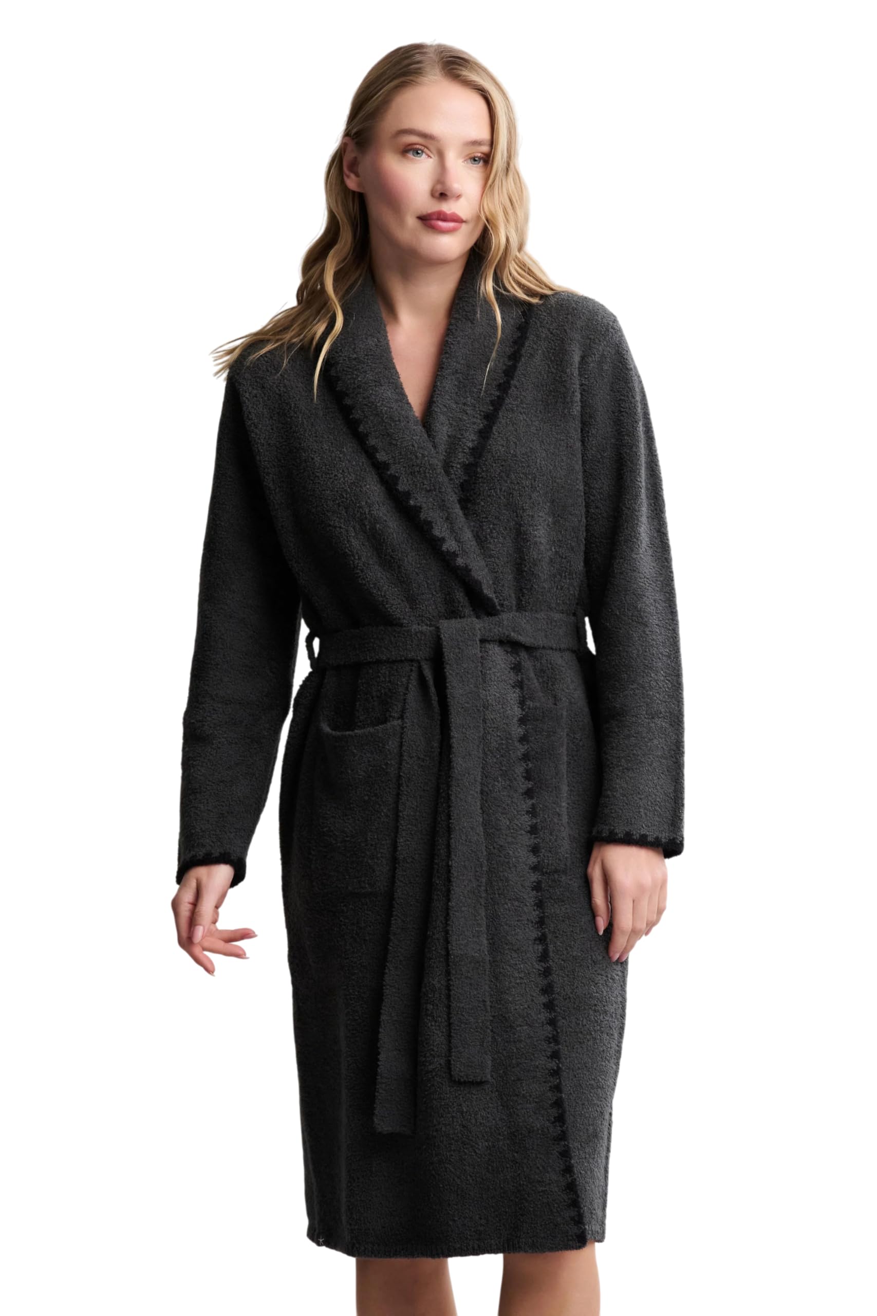 Barefoot Dreams Womens CozyChic Blanket Stitch Robe