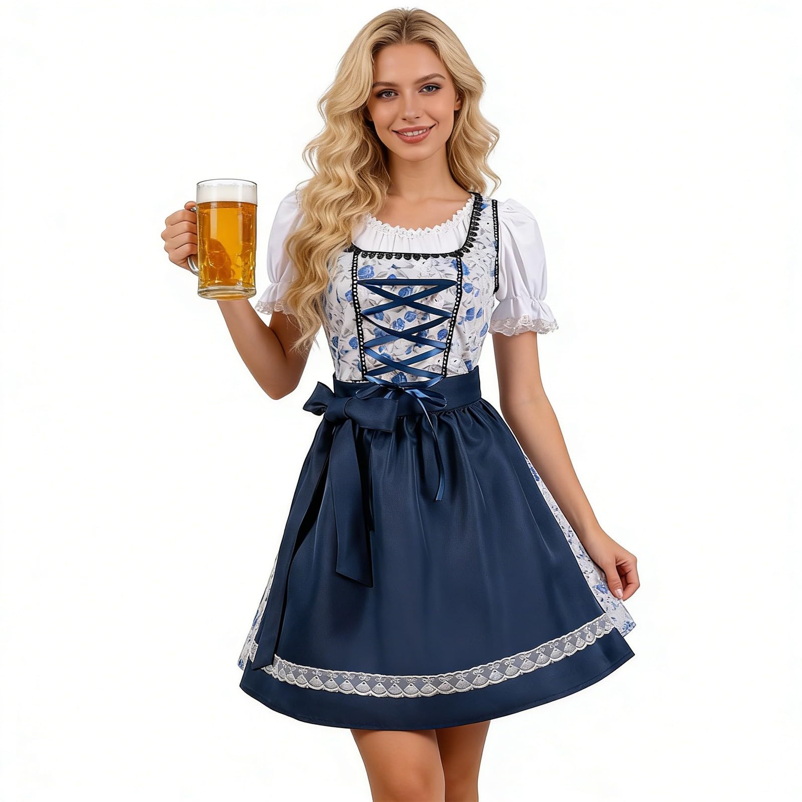 Costume de fête de la bière pour femme robe dirndl ajustable ajustement parfait