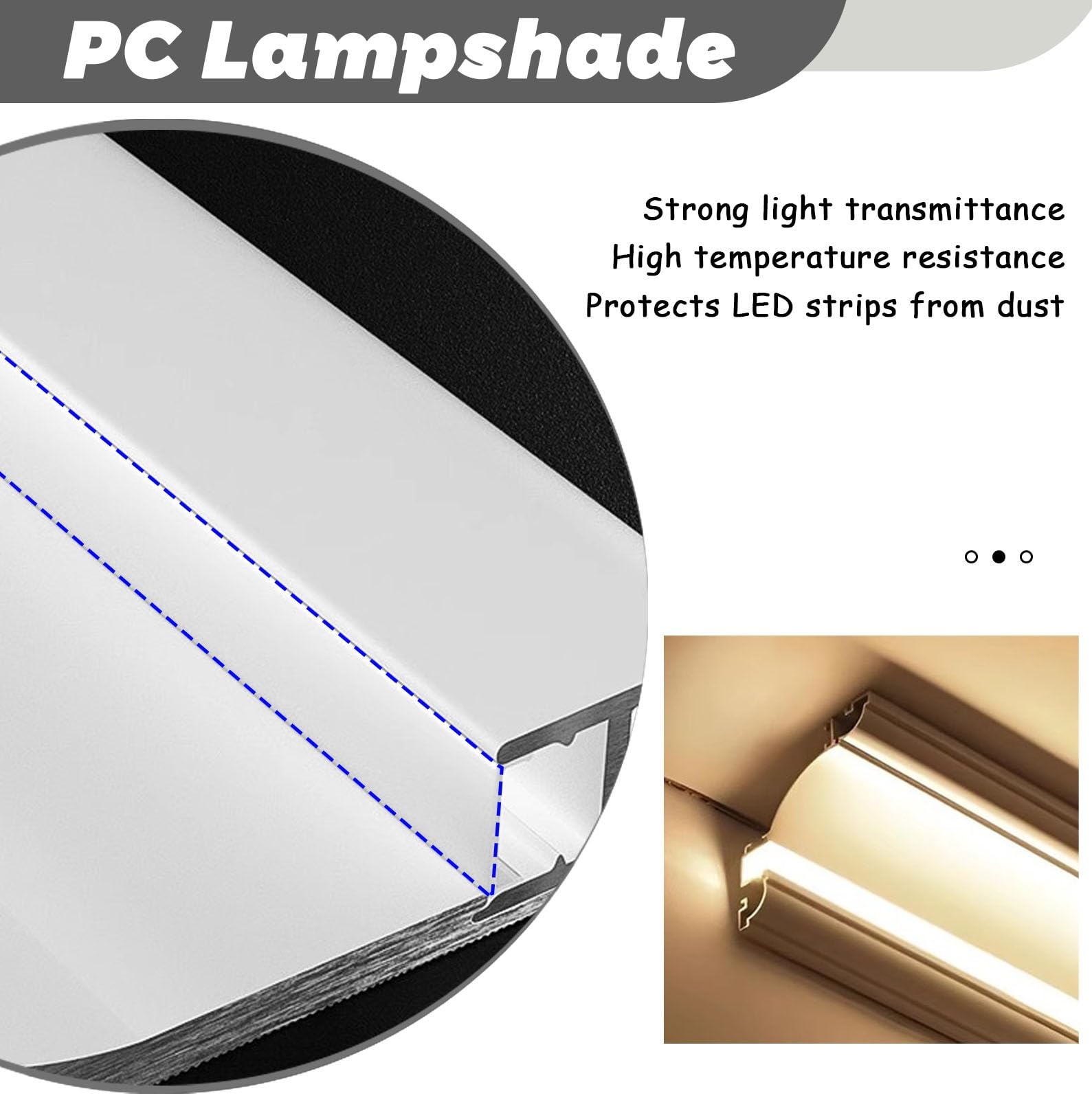 Genérico Sufit LED do oświetlenia pośredniego: Aluminiowy profil dyfuzora sufitowego, dostępny w długościach od 1 m do 15 m dla eleganckich rozwiązań oświetleniowych w domu.