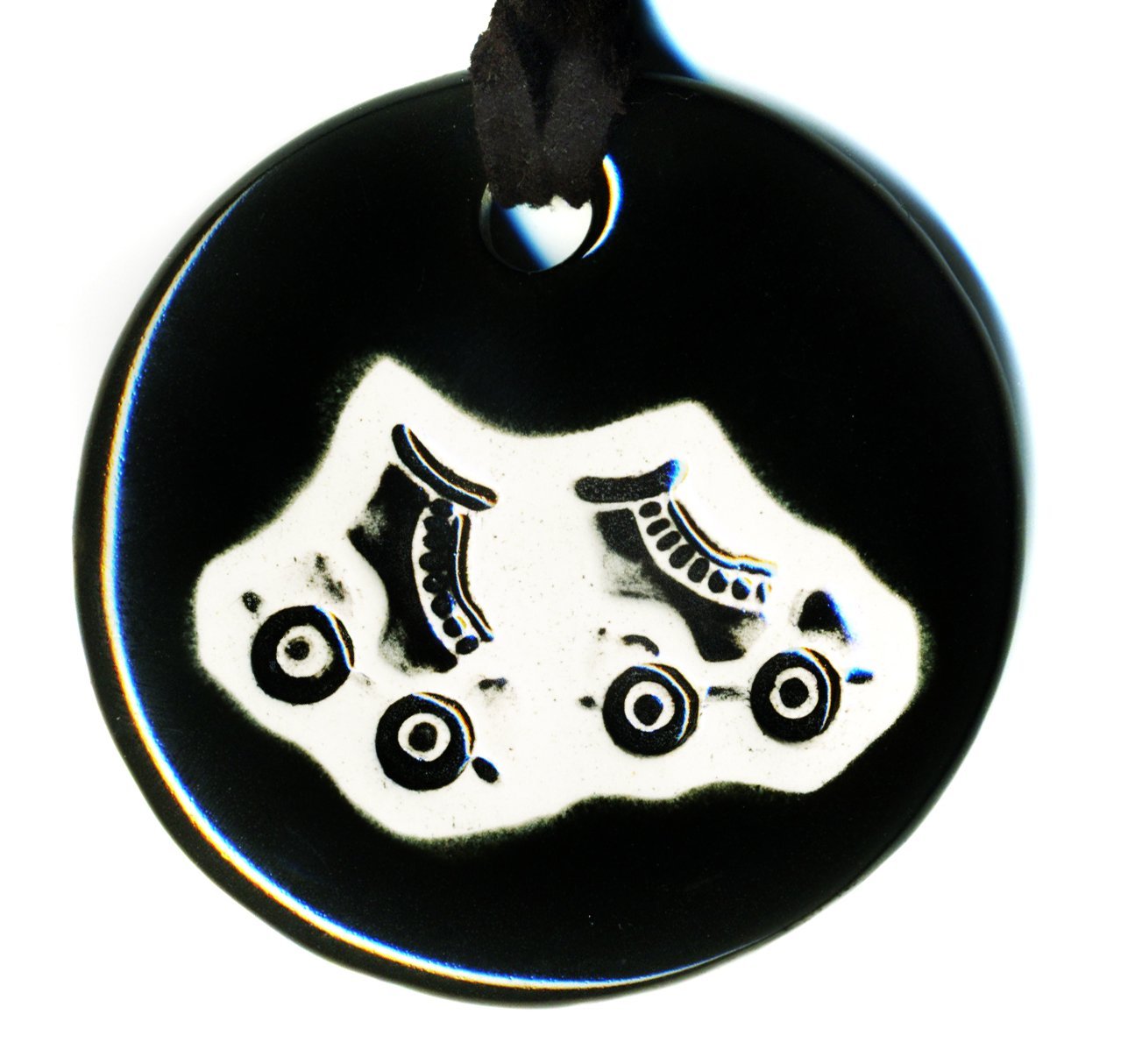 SurlyRamics Roller Derby Rollerskate Ceramic Pendant