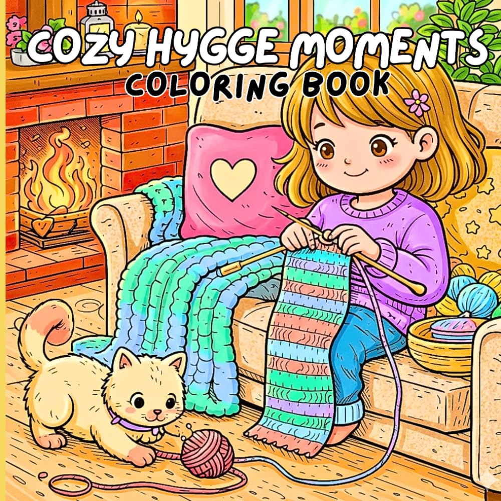 Cozy Hygge Moments Coloring Book: 42 Warm & Whimsical Scenes of Fireside Living, Self-Care, Coffee & Calm for Teens and Adults