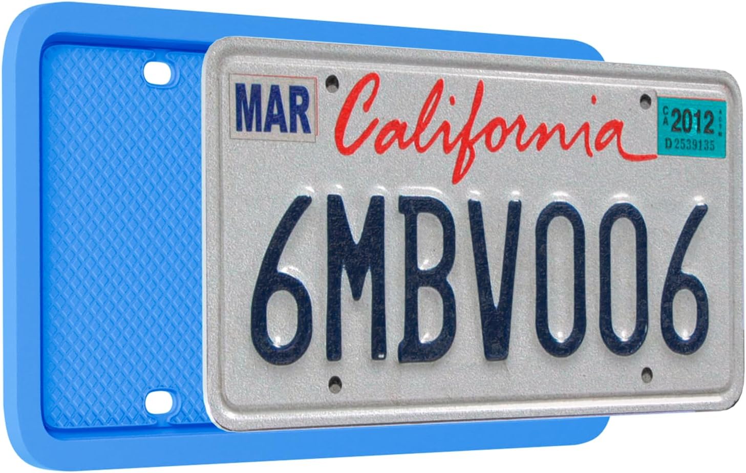 Silicone License Plate Frame, Premium Grade Universal Car Plate Frame, Rust Proof, Rattle Proof, Weather Proof License Plate Holder for US CA Standard (Azure Blue | 2-Pack) - Image 2