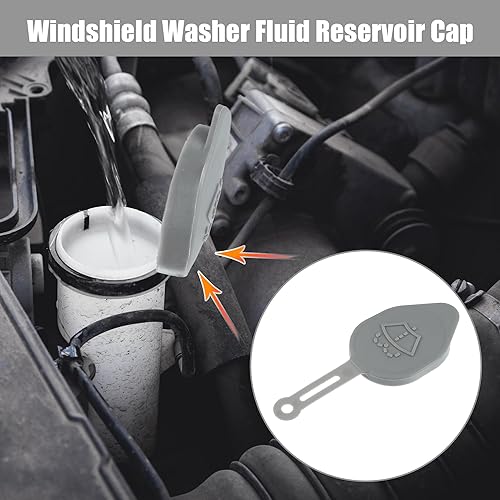 Miniatura 2 de X AUTOHAUX 2 unids 28913JK60A - Cubierta gris para tapa de depósito de líquido para parabrisas de coche Nissan 350Z 370Z Cube