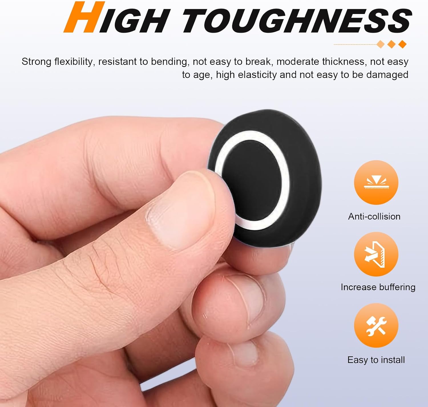 10 PCS Car Bumper Rubber Stickers, Round Dot Car Body Rubber Anti Collision Guards, Bumpers Circular Protector Decals, Universal Anti-Collision Artifact for Cars Exterior Decor (Black)