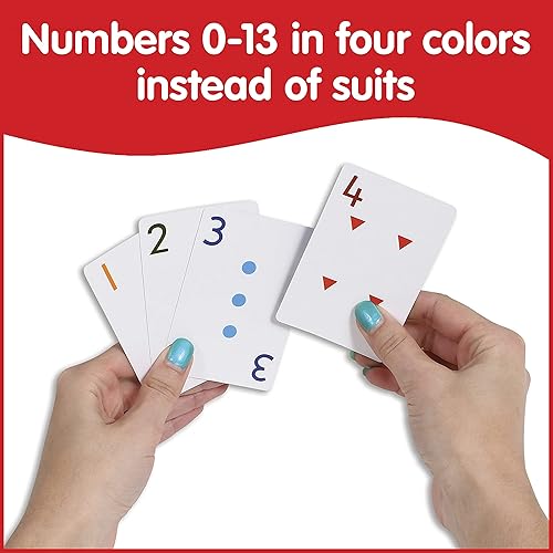Miniatura 3 de edxeducation Naipes aptos para la escuela, juego de aprendizaje en casa, juego de 8 mazos, 448 cartas, cartas con patrones multicolores numeradas