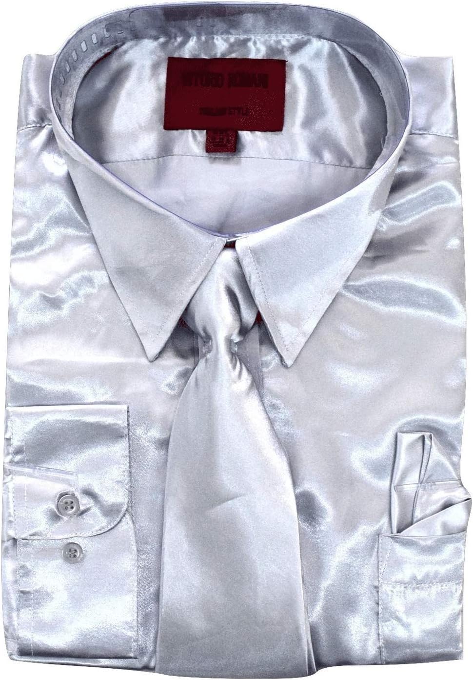 Satin Classic Dress Shirts with Tie & Hankie SG08 , 14 Colors