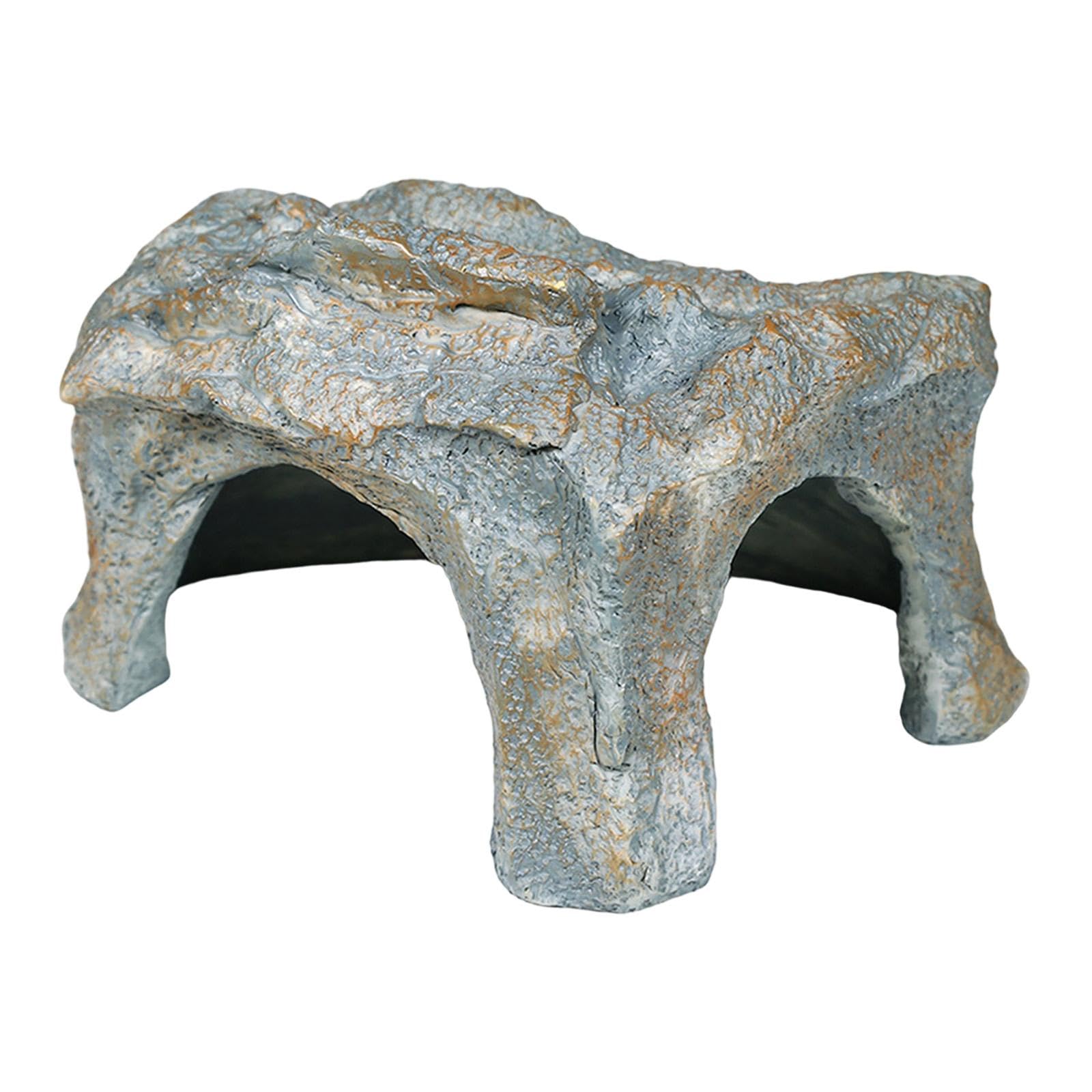 perfk Cachette pour Reptiles, Aquarium, Fausse Grotte rocheuse, abri, aménagement paysager, décoration d'aquarium, résine pour lézards, Amphibiens