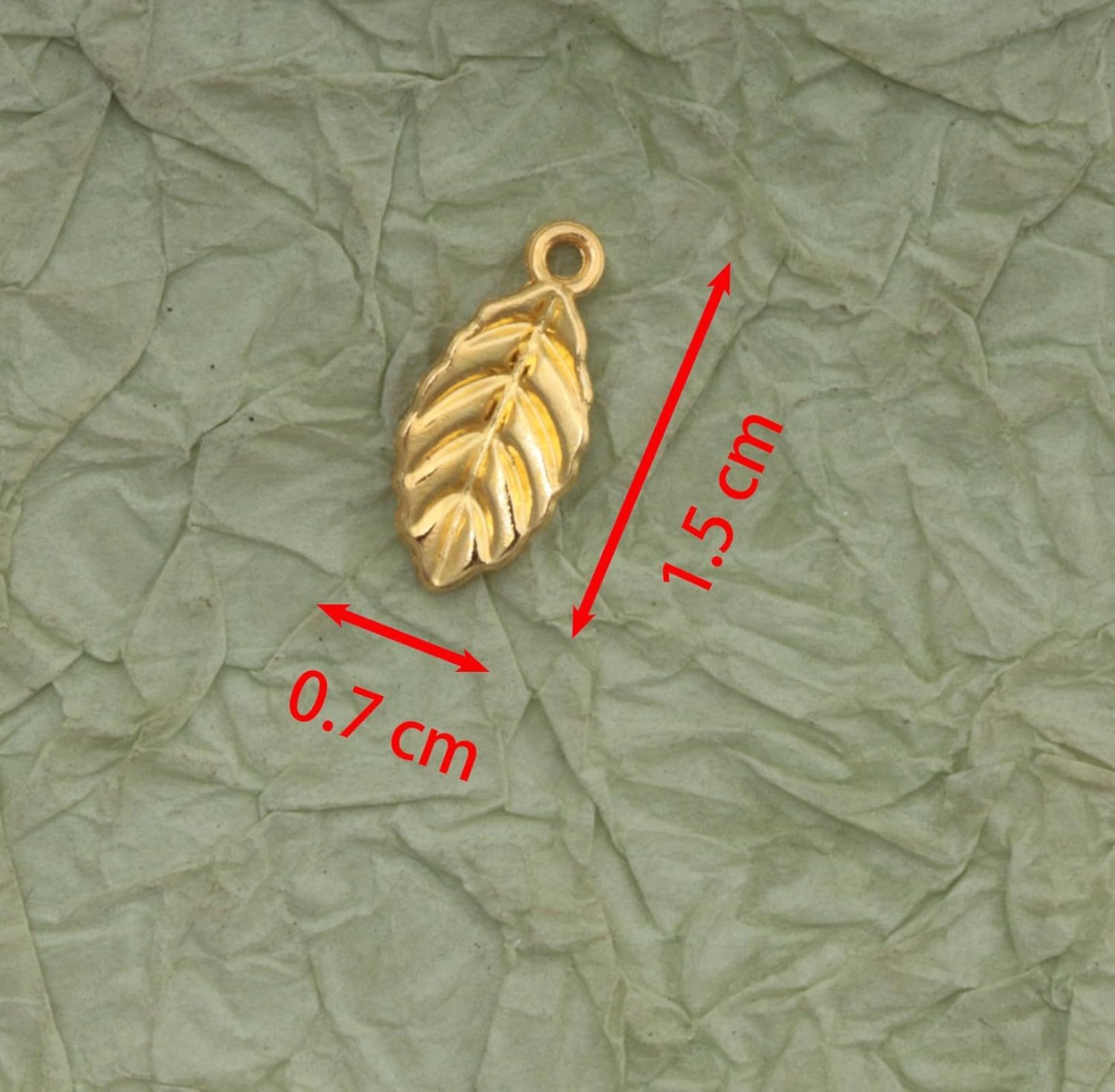 50 Pcs Leaves Charms for Jewelry Making 1.5 X 0.7 cm Small Cute Pendants for DIY Crafting Project Necklace Bracelet Earring Christmas Hanging Decoration Supplies - Image 2