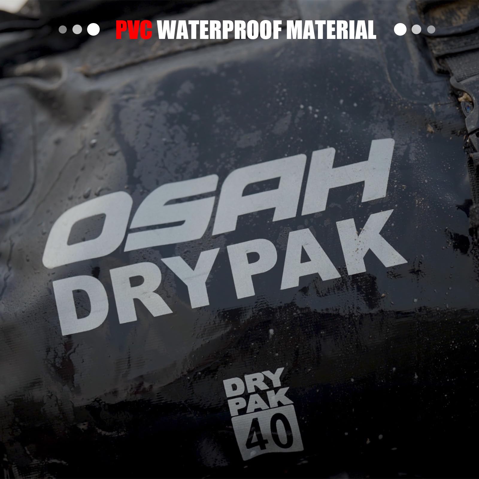 Motorrad wasserdichte Trockentasche 60L Rolltop-Hecktasche Camping Kajak Angeln Reisen Offroad Schlammbraun