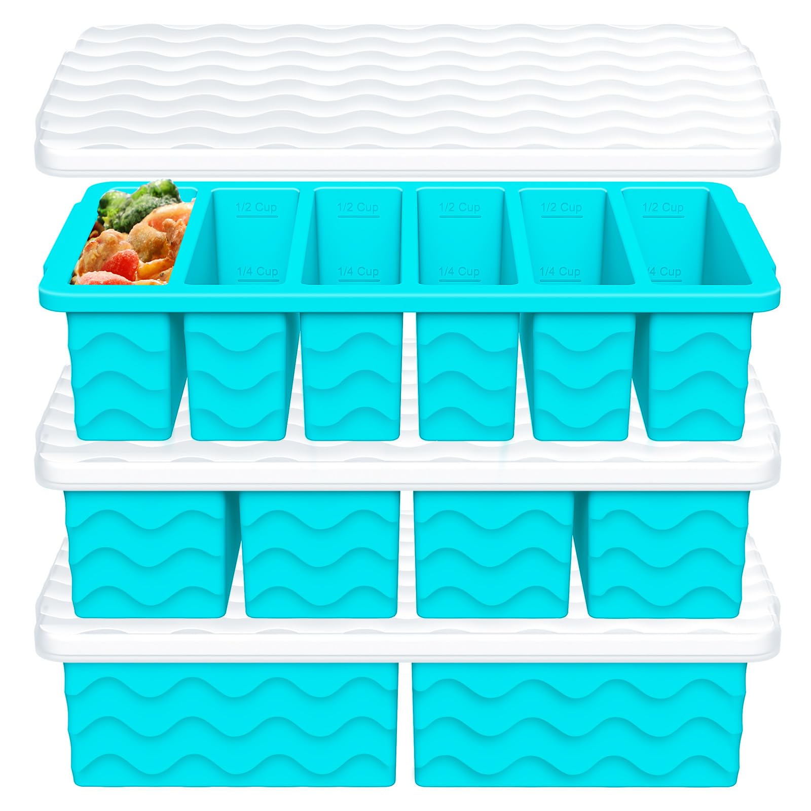 Doasuwish Silicone Freezer Trays 3-Pack