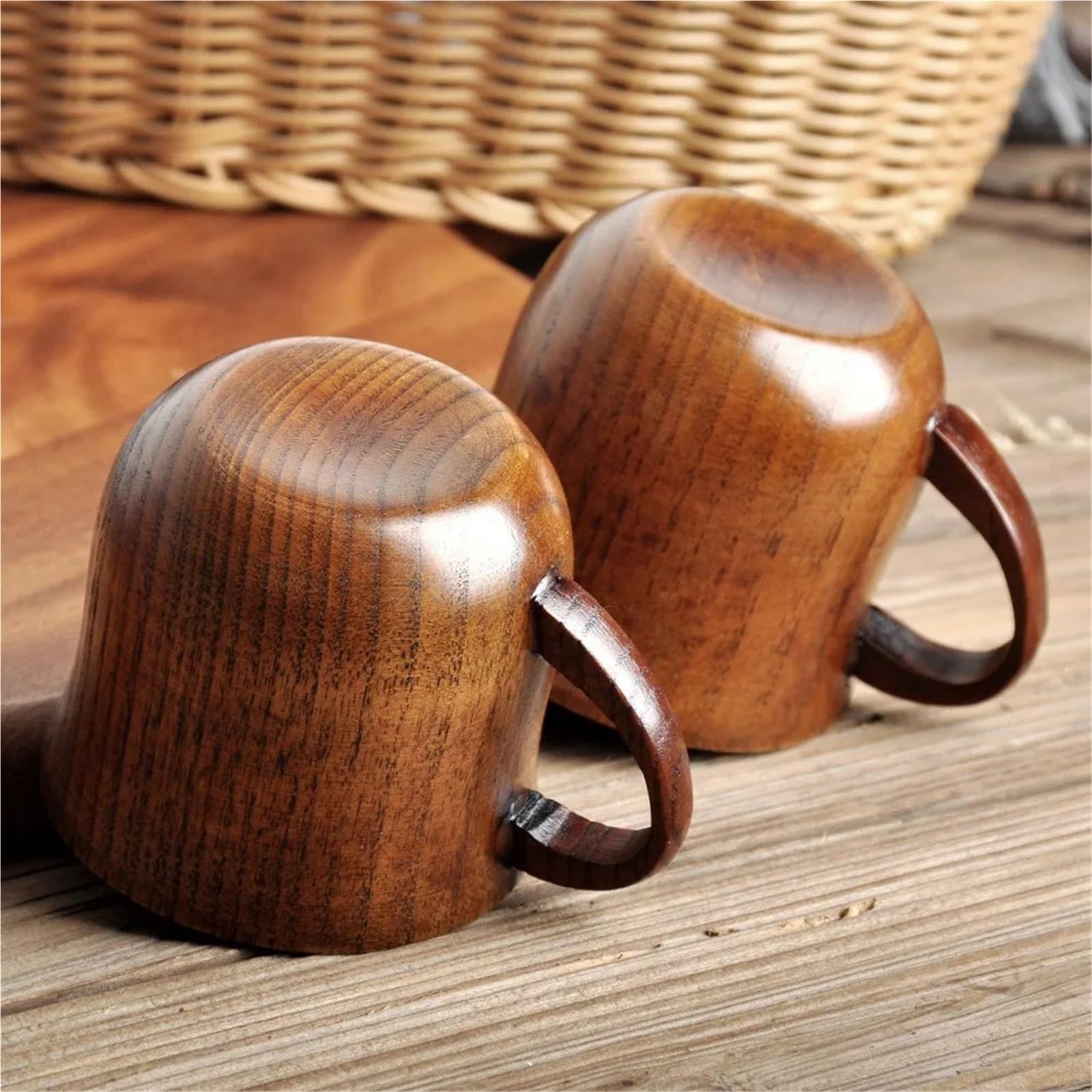 Kaffeebecher aus Holz 1/4 Packung 200 ml Holztasse, natürliches Massivholz, Trinkgeschirr, Teetasse, geeignet for Trinken von Tee, Milch, Kaffee und anderen Getränken(4pcs)