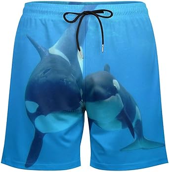 Amazon | ハーフパンツ メンズ 海の世界 可愛いイルカ ショートパンツ