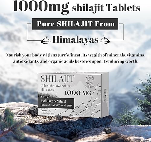 Miniatura 9 de 1000 mg Shilajit tabletas 60 unidades con ORBILIVE 1400 mg Shilajit 60 gomitas
