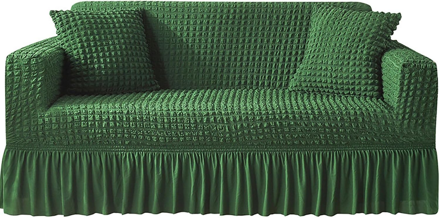 ZJGFCB Stylish Durable Fabric Couch Covers,Super Stretch Sofa Cover For Sectional Sofa,Stylish Non-Slip Sofa Slipcover With Skirt Furniture Protector(Size:1 Seater/90-140cm,Color:O)