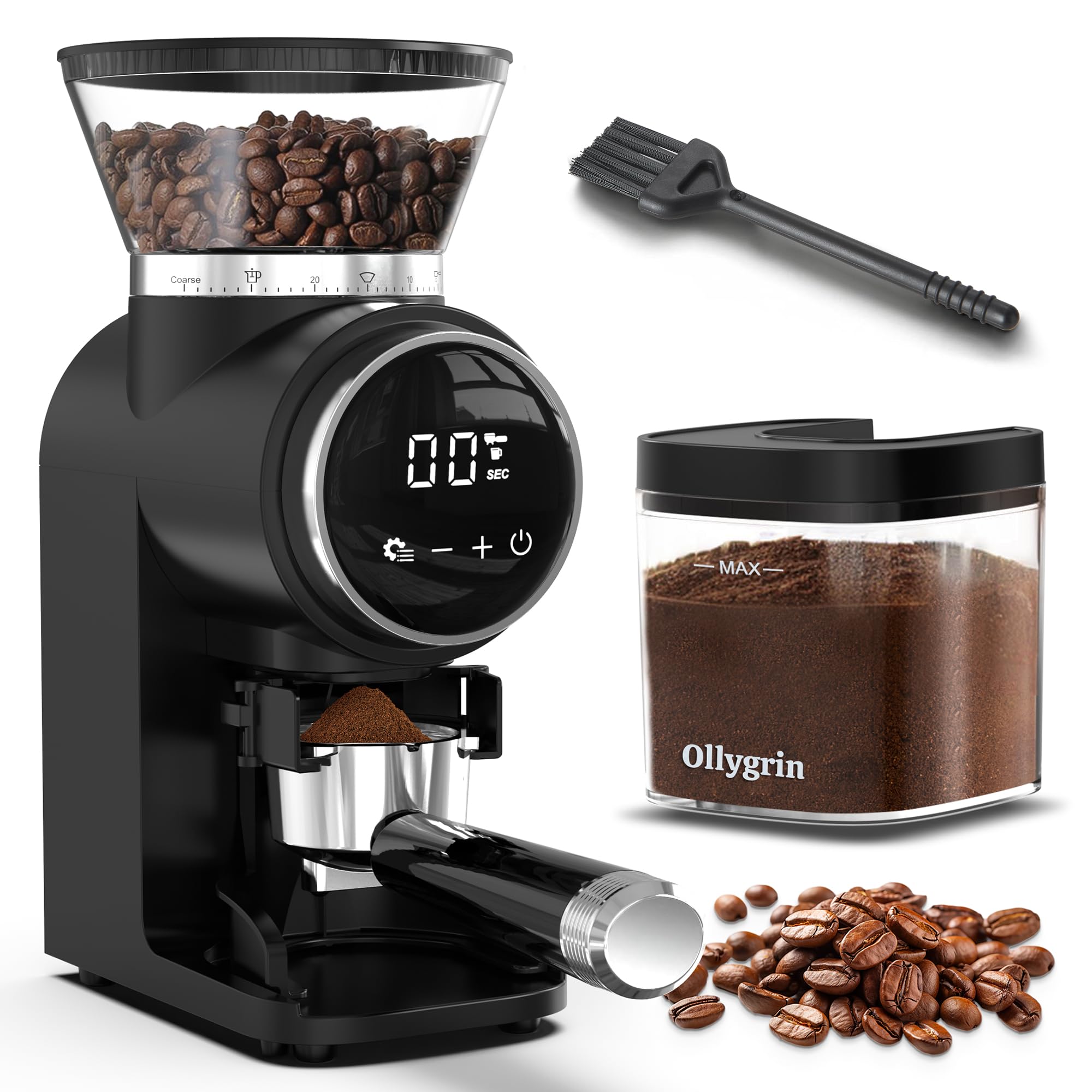 Conical Burr Coffee Grinder Electric, Touch Panel Burr Coffee Grinder with 30 Precise Settings, Compact Coffee Bean Grinder for Espresso to French Press, 2-12 Cups
