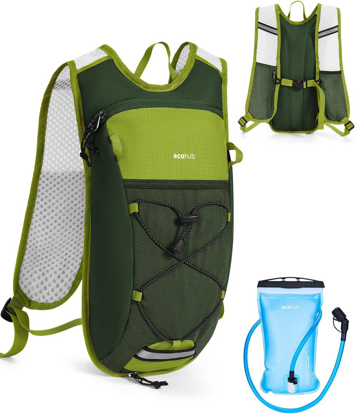 Hydration Backpack with 2L Water Bladder, Lightweight Running Hydration Pack for Men Women, Breathable Hiking Cycling Backpack for Outdoor Sports Marathon Travel