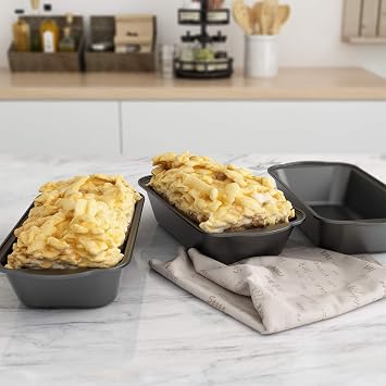 Tiawudi 3 Pack Nonstick Carbon Steel Baking Bread Pan, Large Loaf Pan, 9 1/2 x 5