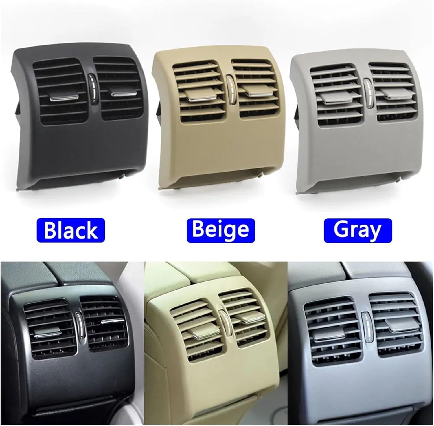 Car Rear Air Conditioning AC Vent Complete Assembly Compatible with Mercedes Benz C E Class Coupe W204 W207 C180 C200 C220 C260 C300(Model A-Black)
