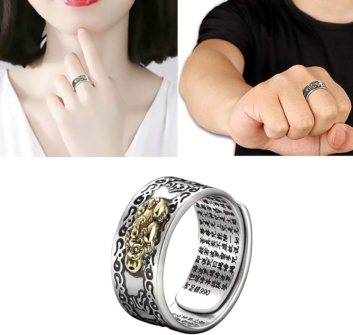 Miniatura 5 de Anillo Feng Shui Feng Shui PiXiu Mantra Ring para hombres y mujeres, no conocido