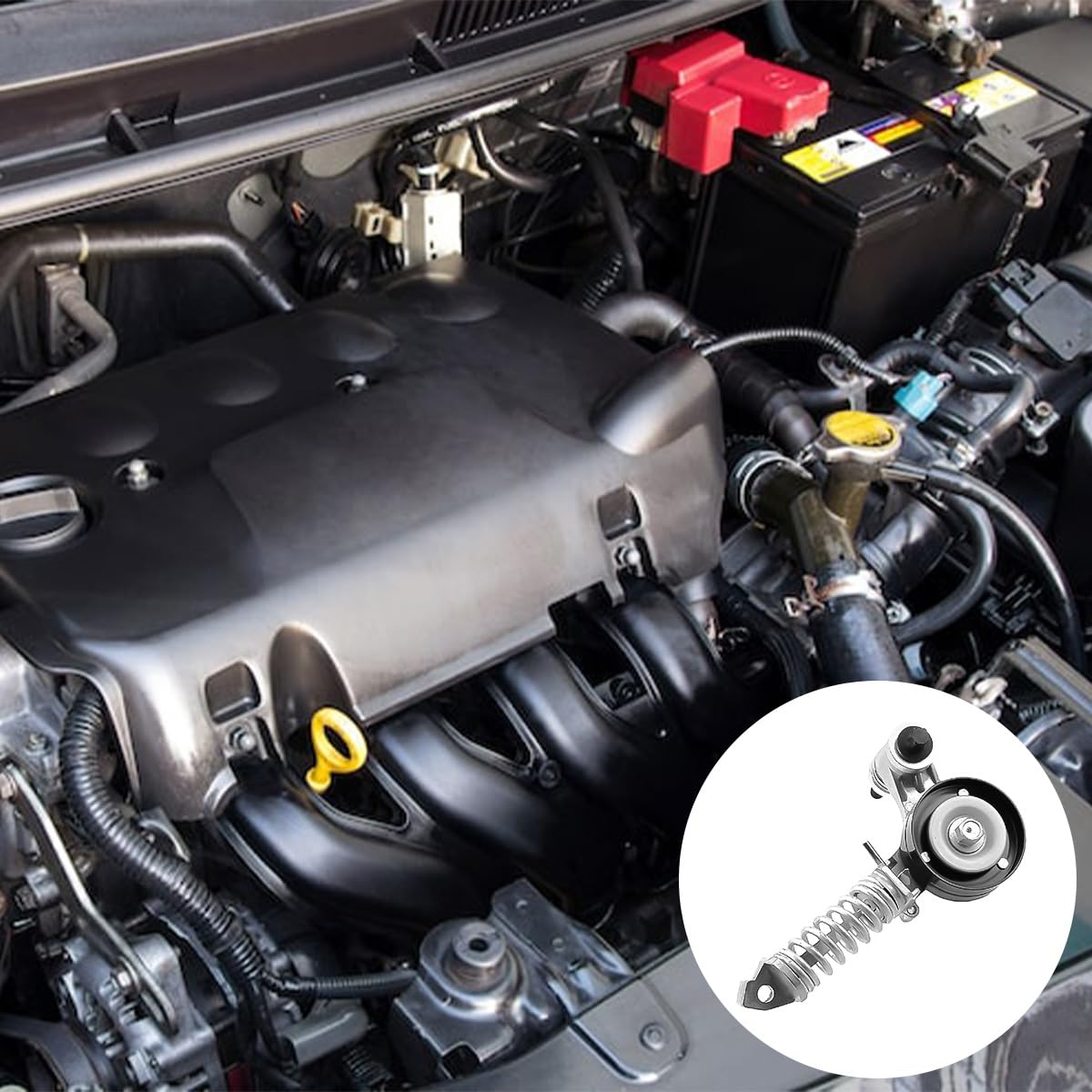Polea tensora Tensor de correa acanalada en V compatible con Astra G H J Corsa B C D E Insignia Meriva Mokka X Zafira Adam Tigra Agila Cascada Combo Aveo Cruze Orlando Trax