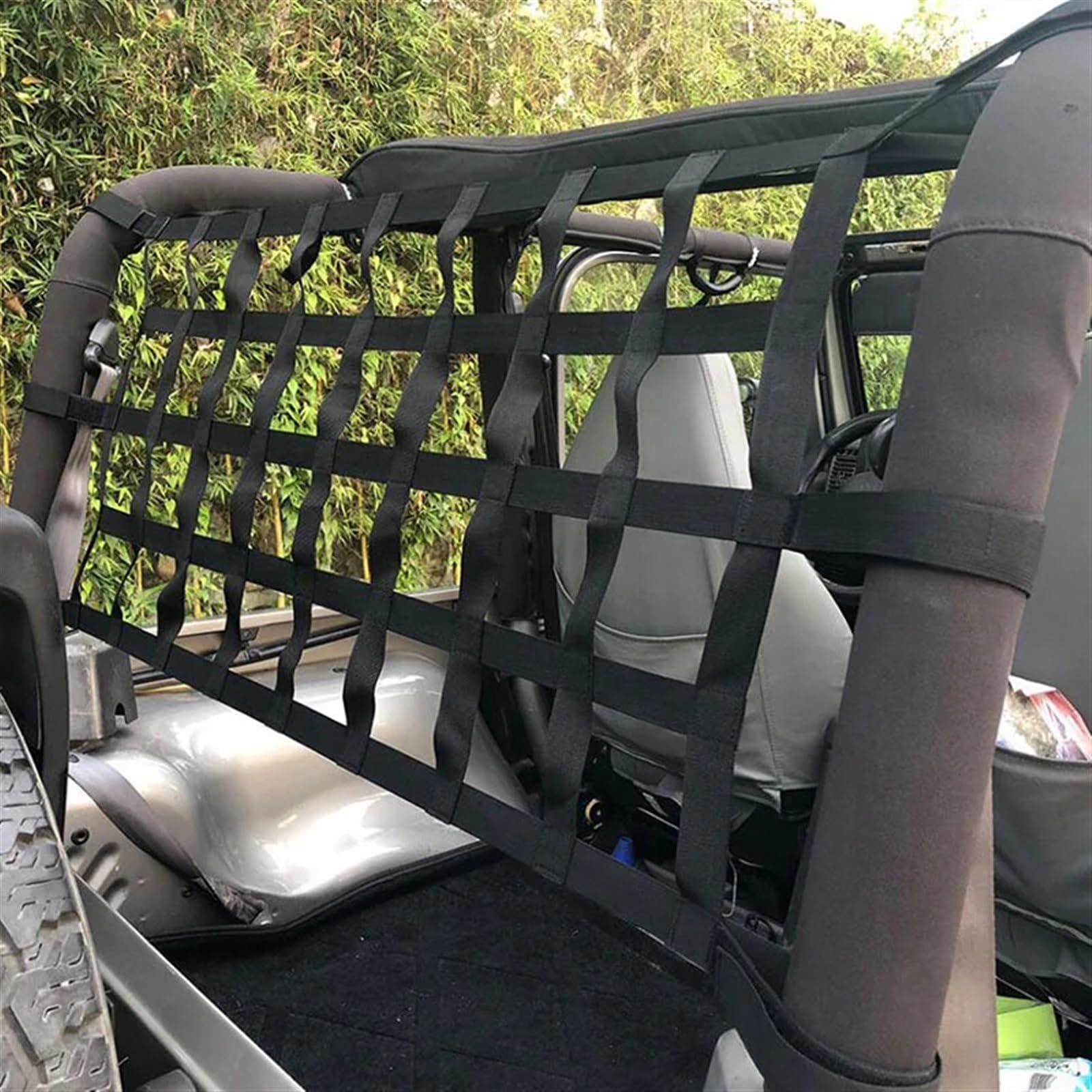 Porte-Bagages Voiture Filet Chargement pour Fenêtre Arrière Filet Rangement Supplémentaire pour Hamac pour Jeep pour Wrangler JL JK TJ YJ Barres de Toit