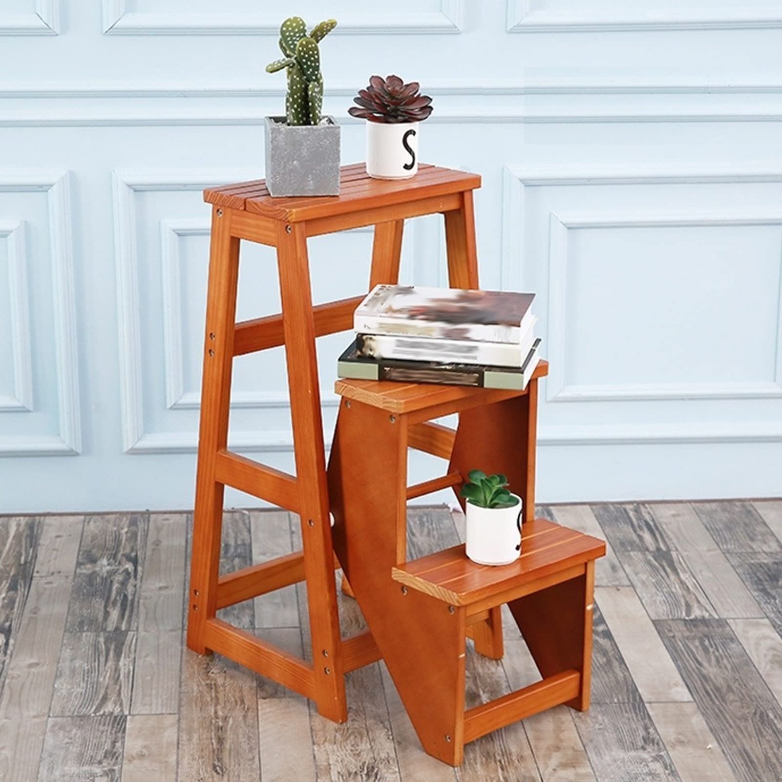 Tabouret d'escalade d'intérieur en bois pliable à 3 marches
