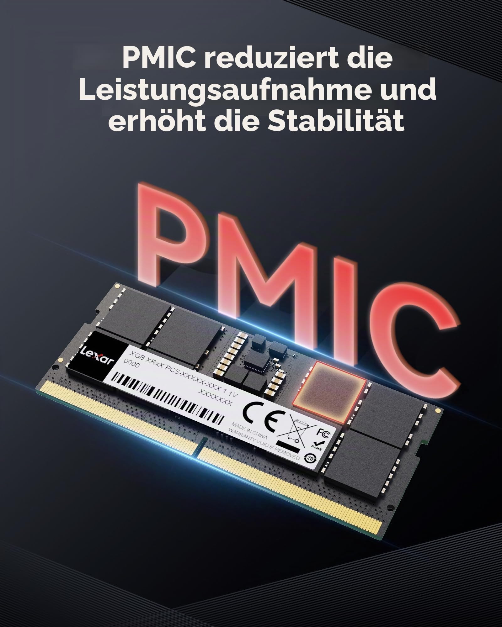 Lexar SODIMM 24GB DDR5 RAM 5600MHz CL46, 262pin DDR5 SODIMM Laptop RAM, Hochleistungs-Gaming DRAM SO-DIMM für Laptop Speicher/All-in-One Intel NUC mini-PC, 1.1V, CL46-45-45-90
