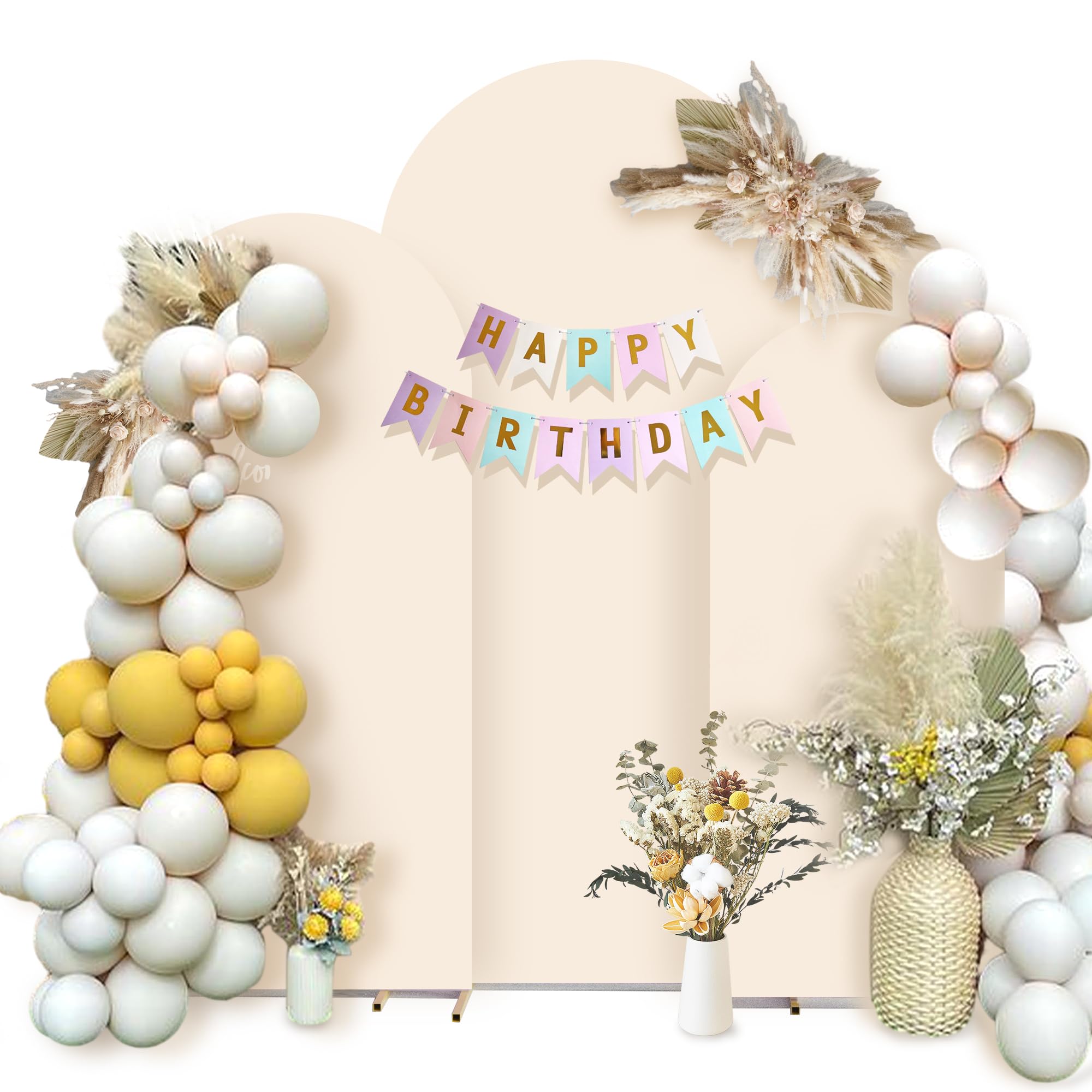 Fomcet Metal Arch Backdrop Stand Set Of 2 Gold Wedding Arch Stand 7.2FT & 6FT - View #10