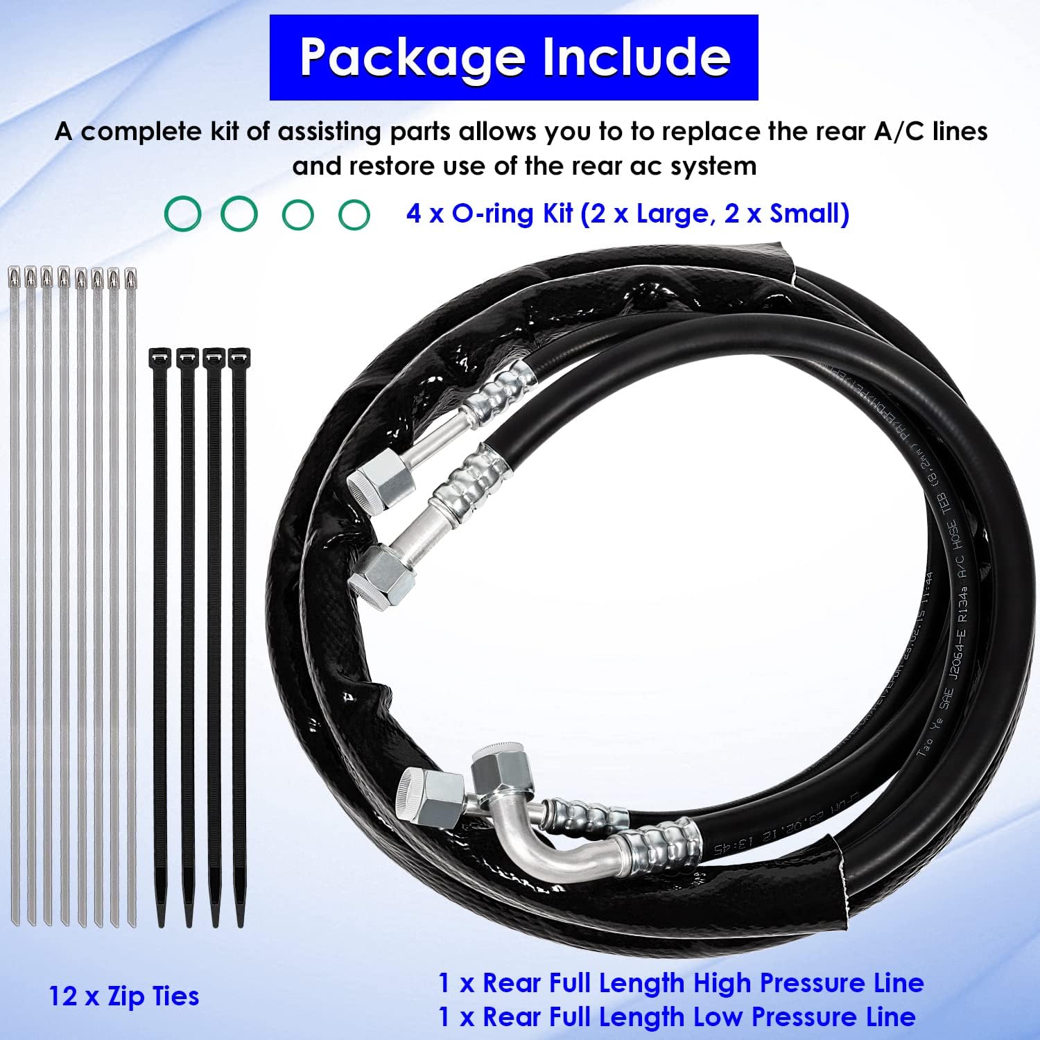 C4677 Rear Aux AC Line Set Air Conditioning Hoses for 2008-2011 Dodge Grand Caravan/Caravan, for 2008-2011 Chrysler Town & Country Minivans