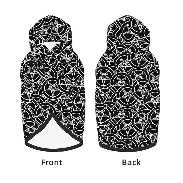 Foto 3 de 7 de Sudadera con Capucha para Perro Grande, Sello satánico, Baphomet, Pentagrama, Ropa para Mascotas