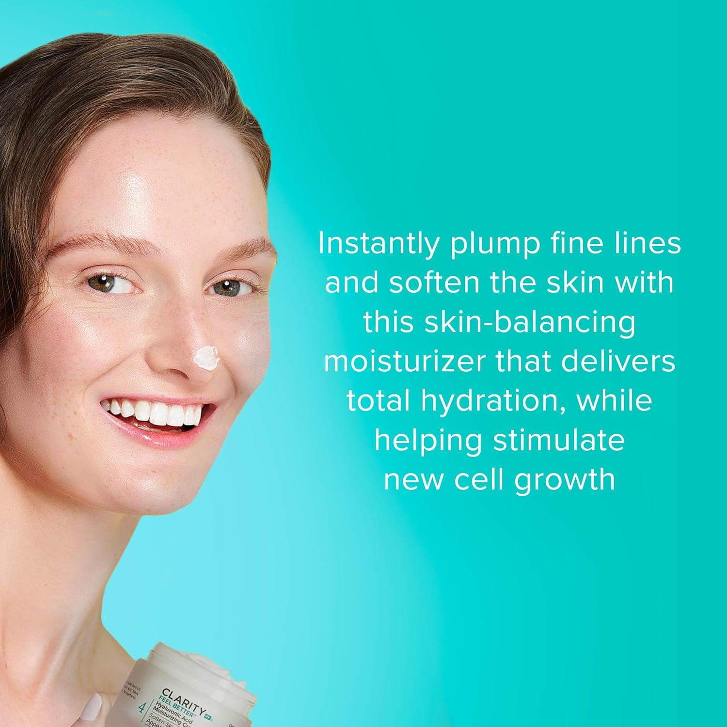 ClarityRx Feel Better Hyaluronic Acid Face Moisturizer, Natural Plant-Based Moisturizing Cream with Jojoba Oil & Hyaluronic Acid for Hydration, Smooths Dry, Aging Skin, Paraben & Cruelty Free