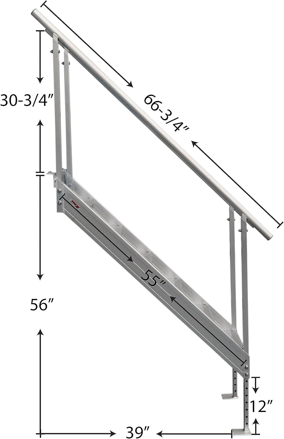 Extreme Max 3005.3846 Universal Mount Aluminum Dock Stair - 6-Step