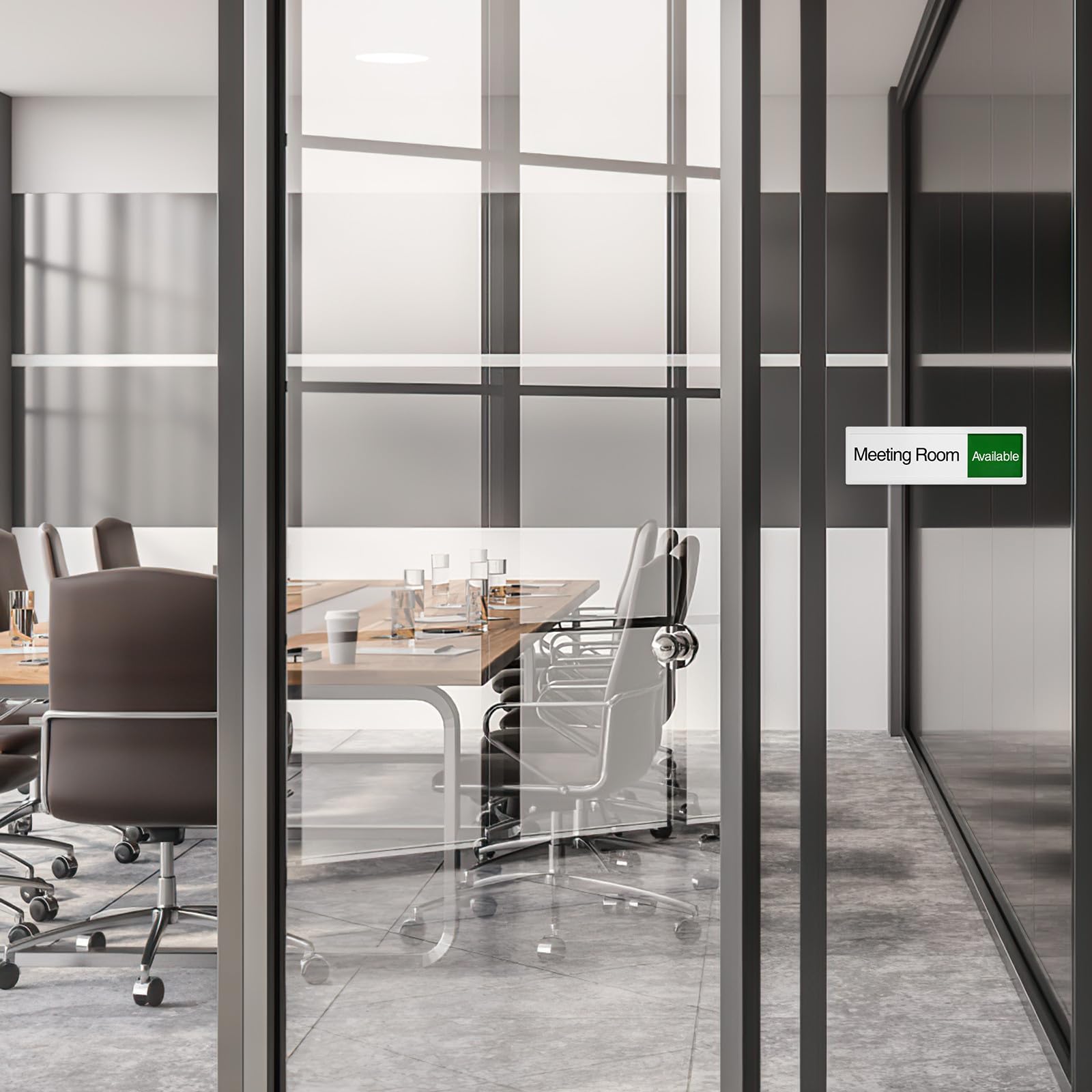 Ciieeo Señal Deslizante Acrílica para Puerta Corrediza de Sala de Reuniones, Indicador de Estado Ocupado y Libre, Cartel Profesional para Oficina y Espacio de Trabajo