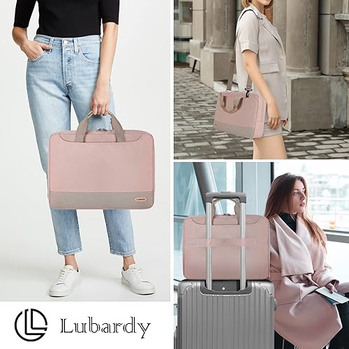Miniatura 4 de Bolsa de hombro para laptop de 17 pulgadas con bolsa organizadora de cables, funda impermeable para laptop para mujeres, maletín de negocios,