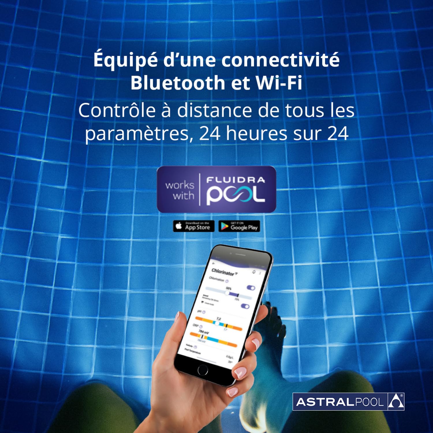 Clear Connect 21 - Chlorinateur d'eau salée - Nettoyeur de Piscine - sans Produits Chimiques - Électrolyse au sel - Astralpool