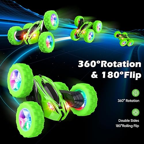 Miniatura 2 de Auto a control remoto, autos RC para niños, 2.4 GHz, de alta velocidad, con faros delanteros y luces de rueda, regalos de cumpleaños de Navidad para