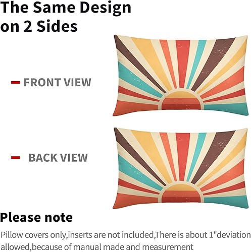 Vista 29 de Juego de 2 fundas de almohada de sol bohemias verdes de 16 x 16 pulgadas, diseño bohemio, amanecer, puesta de sol, estampado abstracto de sol, Sun7