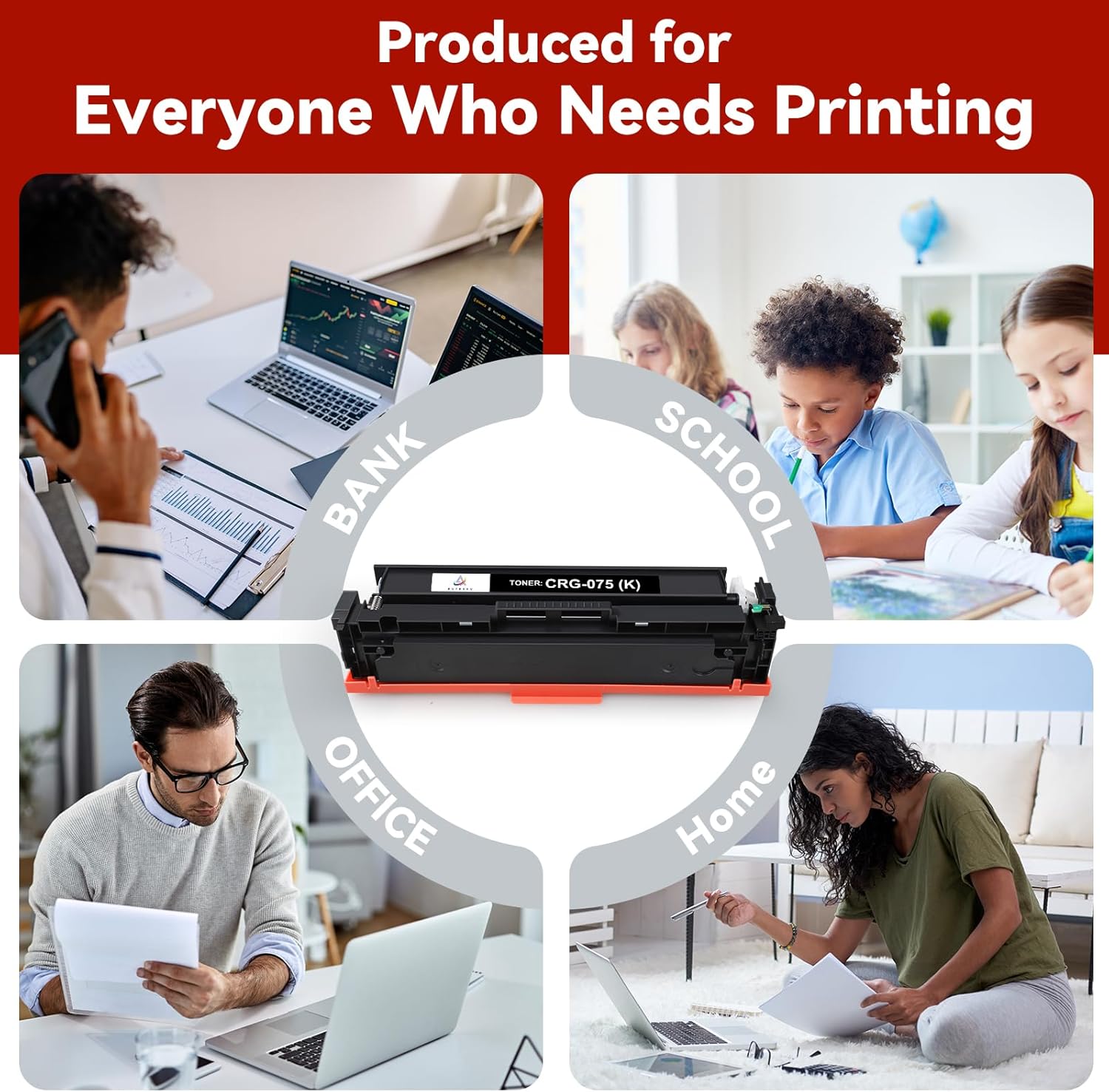 075 Black Toner Cartridge Works with Canon Color imageCLASS MF660 MF660C MF662Cdw MF663Cdw MF665Cdw LBP640 LBP640C LBP646Cdw LBP647Cdw Printer 1-Pack
