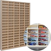 KRUZZEL Wooden Car Garage Shelf for Toy Cars - 90 Compartments - Wall Shelf or Standing Shelf - Organiser for Children's Room 78.5 x 50 x 4.5 cm