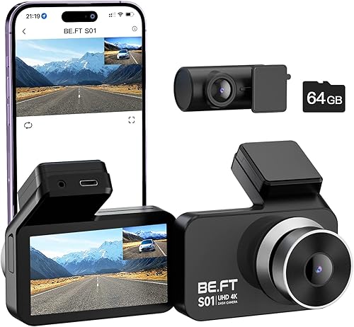 Cámara de tablero frontal y trasera 2K+1080P, cámara frontal 4K individual para automóvil, cámara de coche de doble canal con WiFi GPS, versión