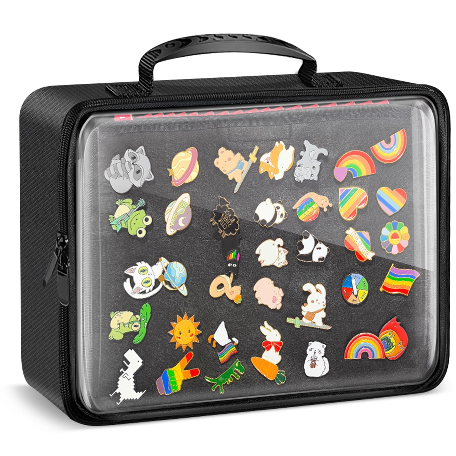 Joehea Enamel Pin Display Book, 18 Page Pin Bag For Collectors Pin Board Storage and Organization Pin Display Case For Various Sizes Of Pins, Travel Brooches, Sports Medals, Paper Clips, Earrings