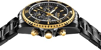 Mens Watches Stainless Steel Chronograph Men's Analog Quartz Watch