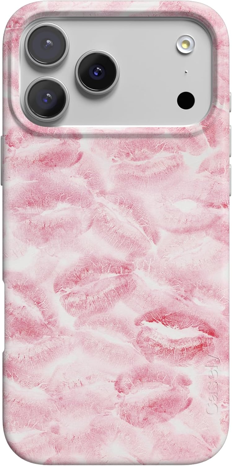 Casely iPhone 17 Pro Case | Sealed with a Kiss | Pink Lipstick | Compatible with MagSafe | Classic Ultra Slim Design